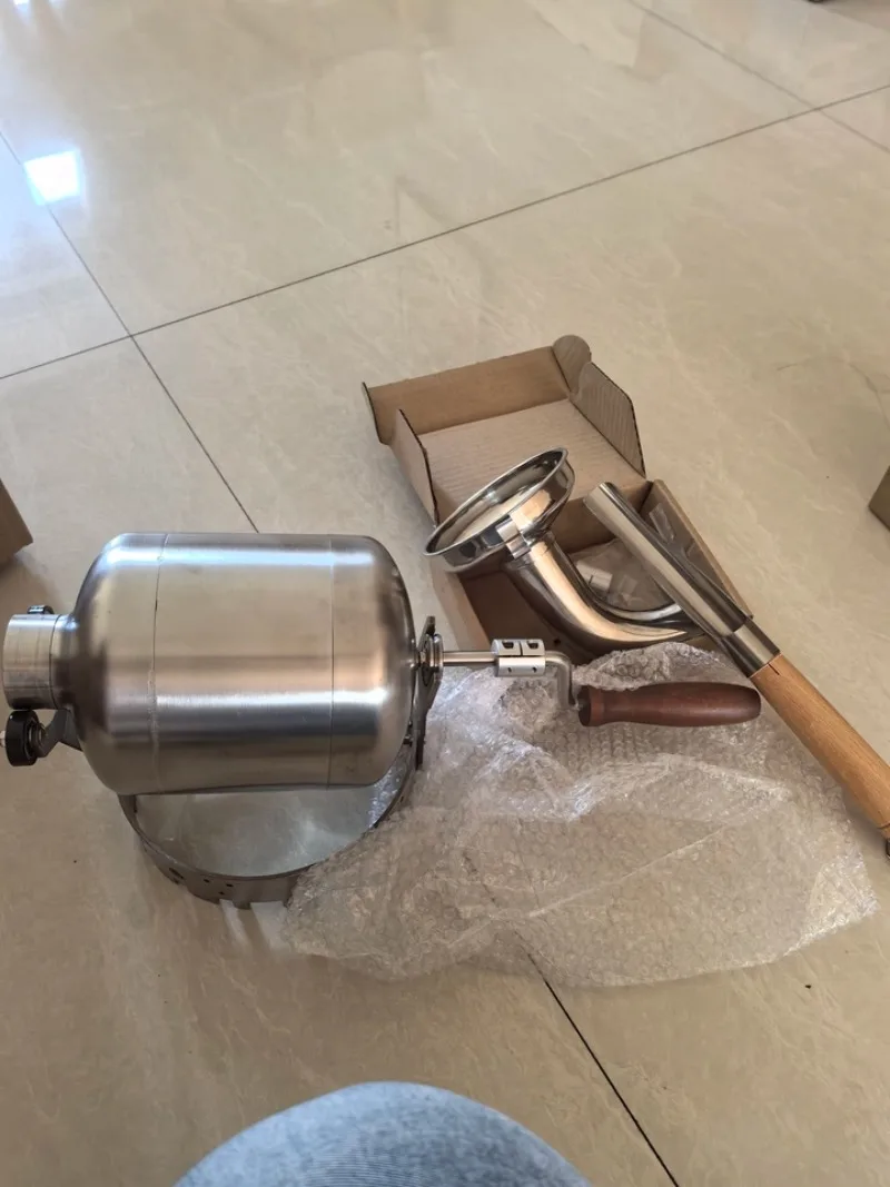 Hand Crank Manual Coffee Bean Roaster with Mesh Net for Home Use