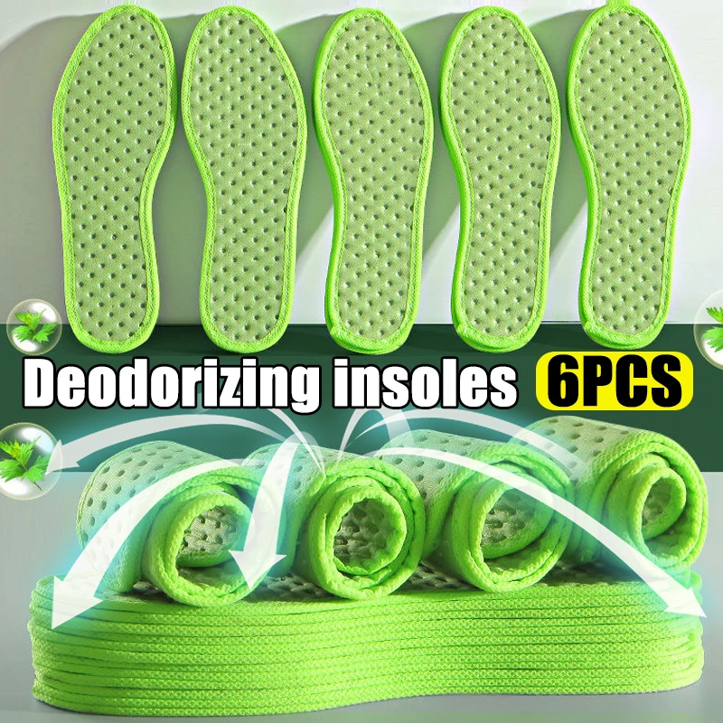 Deodorant Foot Care Insoles Unisex Breathable Sweat Absorption Shoe Pads Men Sports Running Inserts Soft Light Weight Cushions