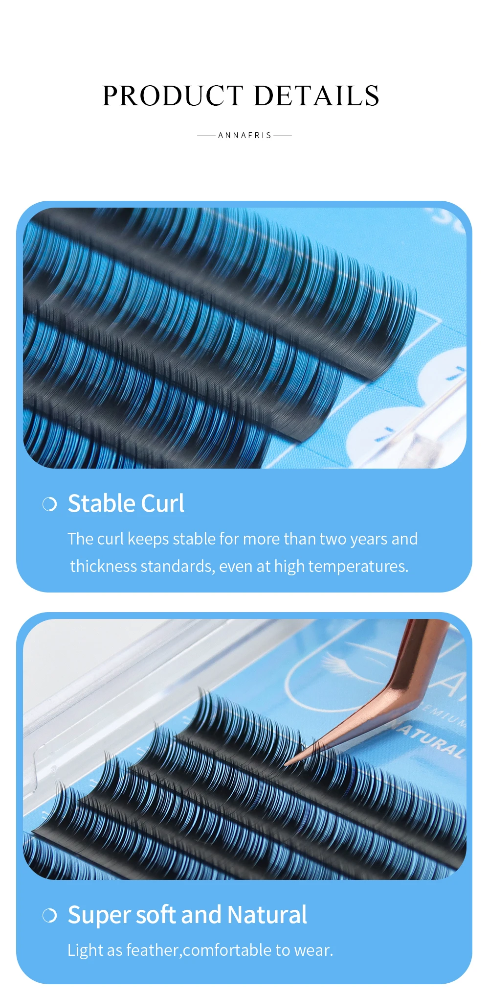 ANNAFRIS 5-7mm Unterwimpern Braun Einzelne Wimpernverlängerung Natürlich Weich Falsche Cilio J/B/C Curl Wimpernverlängerung Für Make-up – Detail 8