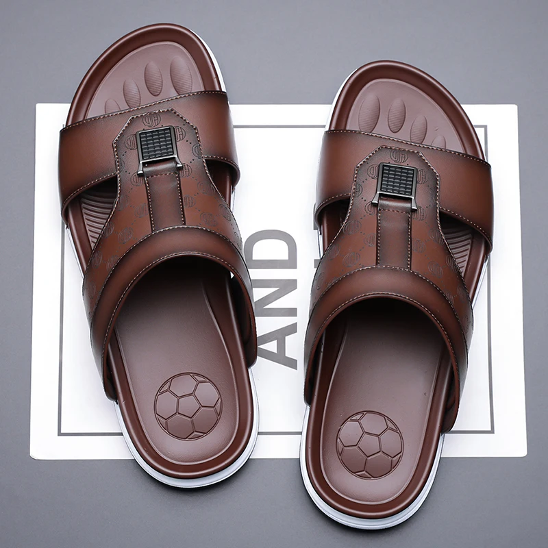 Men's Comfortable Soft Sole Summer Slides, Stylish Breathable Anti-Slip Sandals Suitable for Outdoor, Driving and Beach-5359