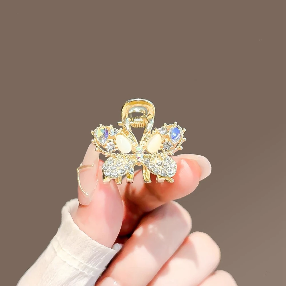 

New Fashion Butterfly Rhinestone Hair Claws Shining Ponytail Hairpins Girl Women Headdress Jewelry