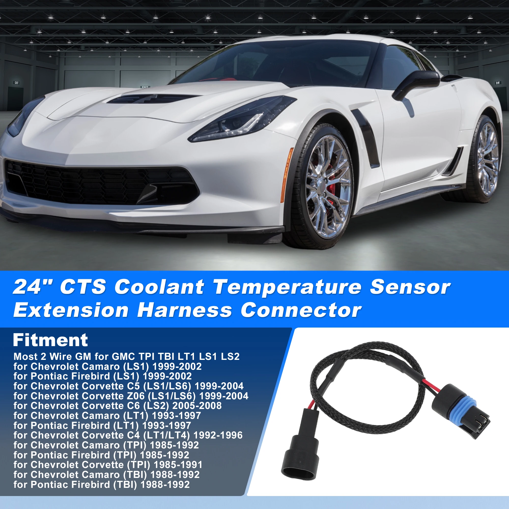 UXCELL Coolant Temperature Sensor Extension Harness Fit most 2 wire TPI TBI LT1 LS1 LS2