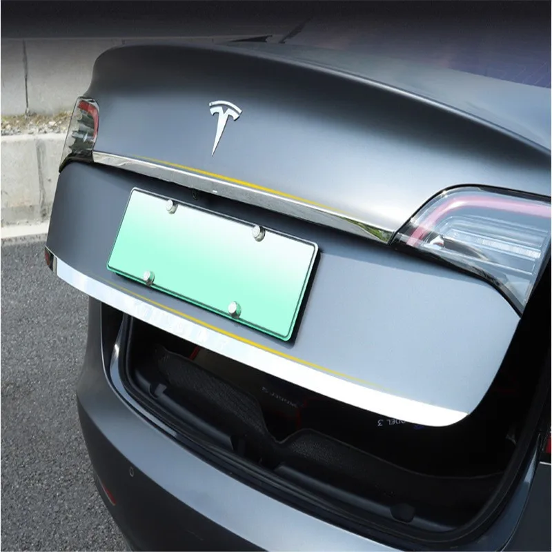 For Tesla Model Y/3  Rear Boot Door Trunk Cover Trim Tailgate Garnish Molding Strip Car Accessories