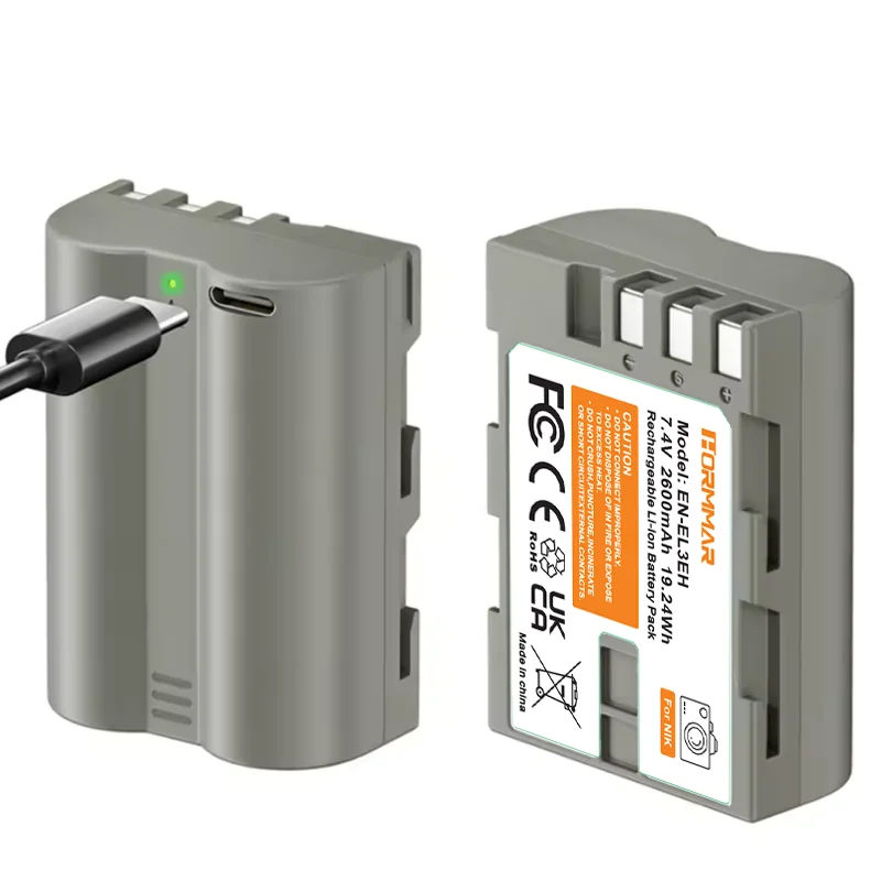 Akumulator 2600mAh EN-EL3E EN EL3e EN EL3E do aparatu Nikon D30 D50 D70 D70s D80 D90 D100 D200 D300 D300S D700 D800 — zdjęcie produktu 7
