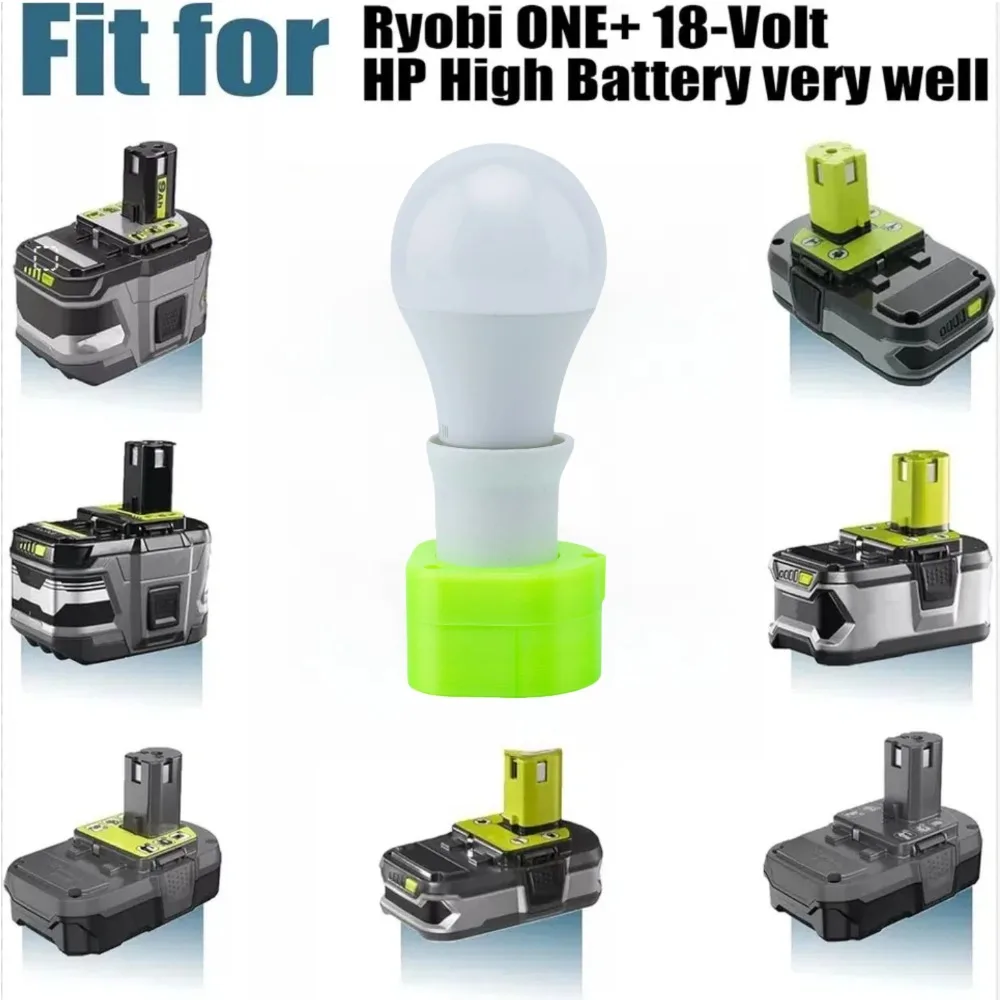 

Portable LED Work Light for Ryobi ONE+ 18V Li-ion Battery E27 5W Ball Bulb（Batteries Not Included）