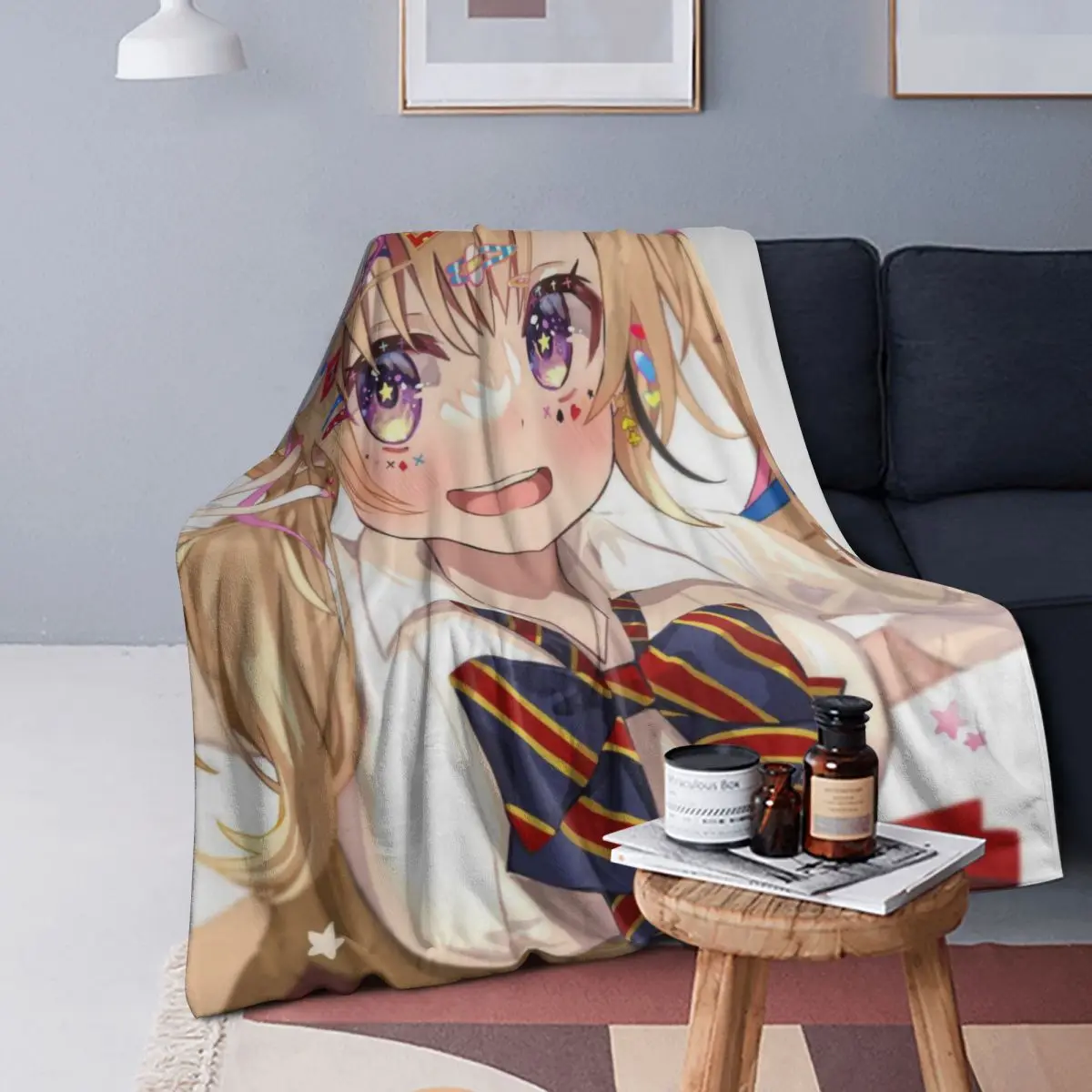 

Hololive Blanket Soft Warm Flannel Throw Blanket Bedspread for Bed Living room Picnic Travel Home Sofa