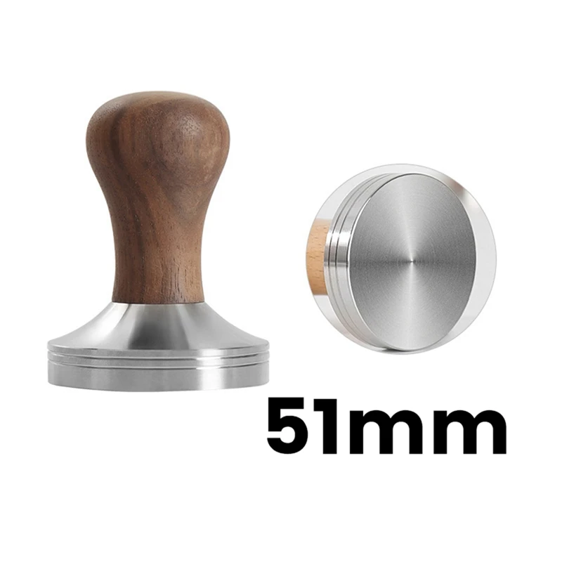 

Coffee Press Tool Elastic Coffee Tamper With 304 Stainless Steel Base & Solid Wood Handle Coffee Powder Hammer