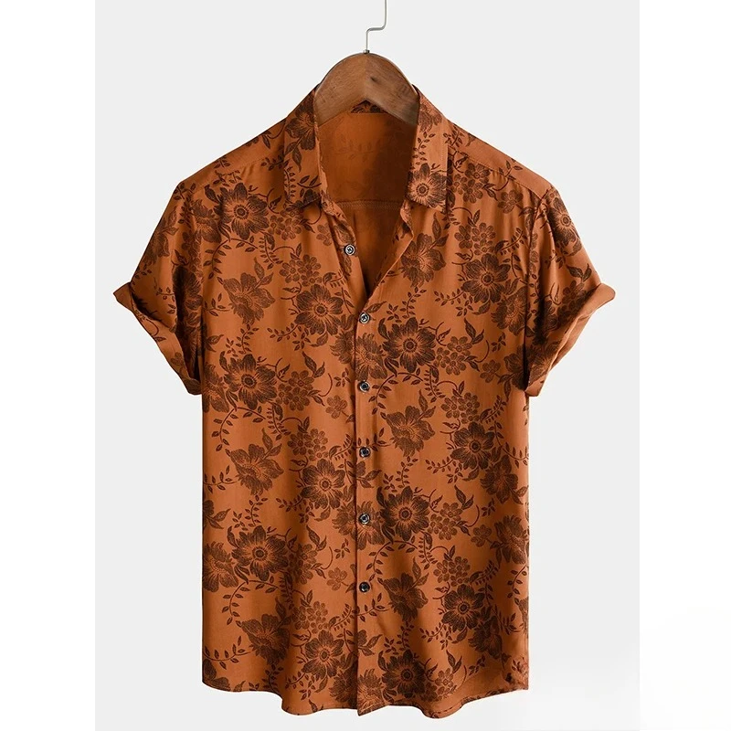 2025 جديد قميص رجالي البوليستر موضة عادية الجرافيك الشاطئ قميص الصيف اليومية قصيرة الأكمام المتضخم فضفاض قمصان هاواي بلايز #3