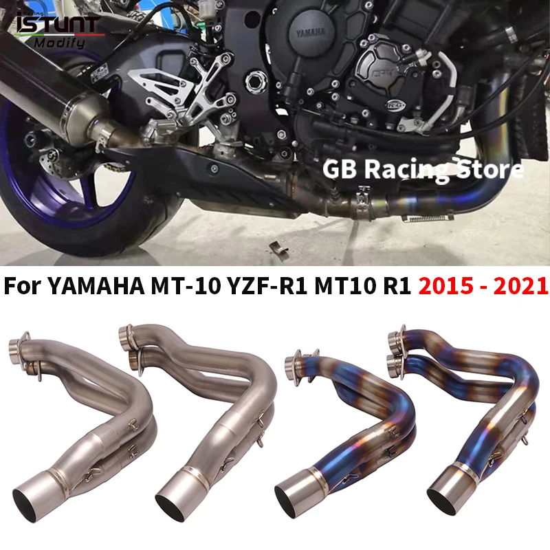 Motorcycle Exhaust Modified For YAMAHA MT-10 YZF-R1 MT10 R1 2015 - 2022 Titanium Alloy Motor Escape Front Connection Link Pipe