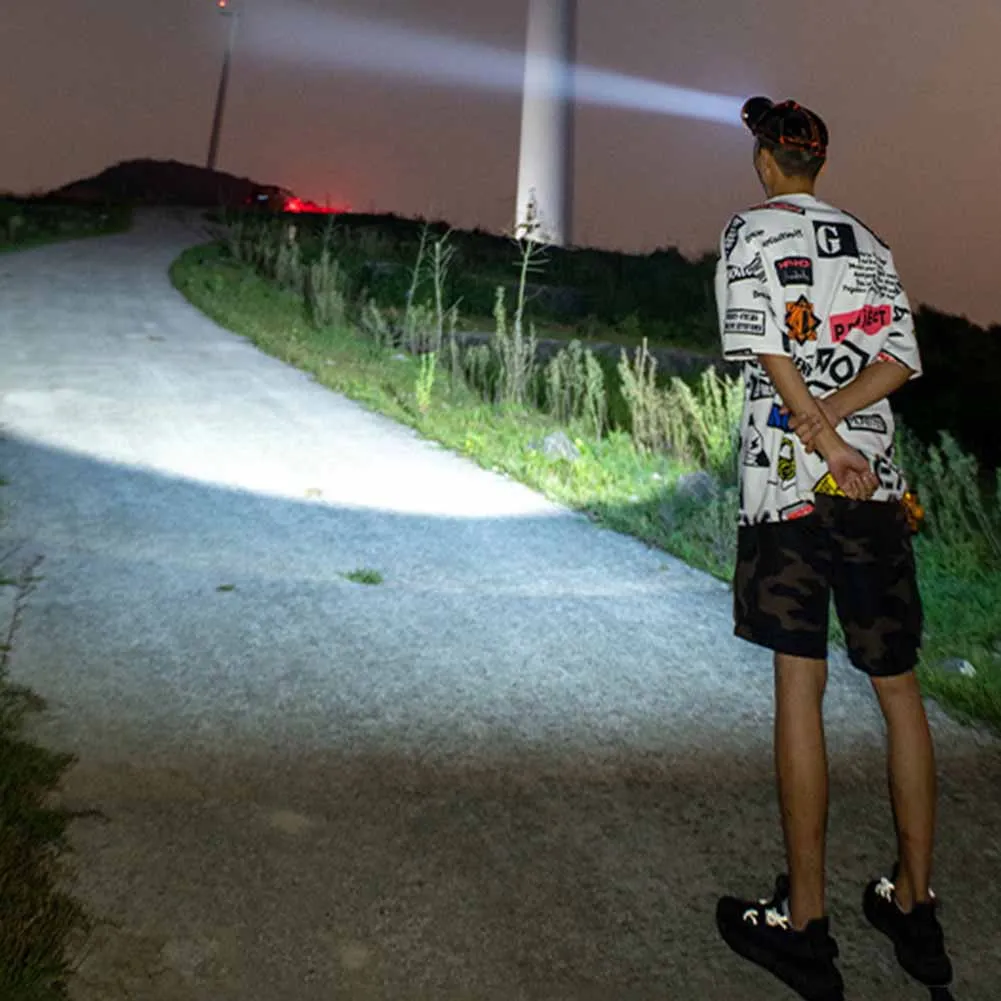 Motion Sensor Headlight Zoomable USB Rechargeable Headlight 5 Lighting Modes Camping Flashlight for Repairing Running