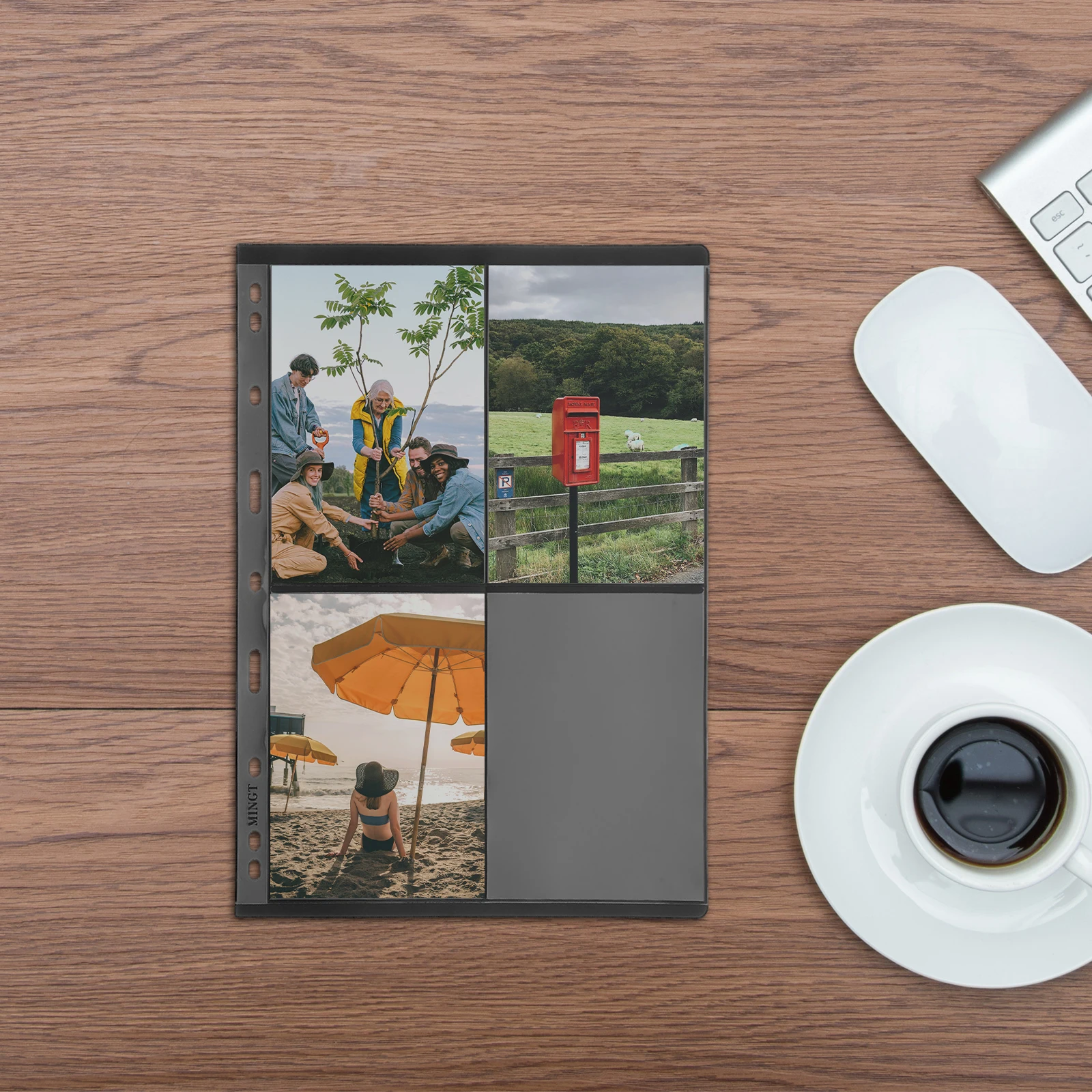 10pcs Double Sided Album Sheets Clear Pvc 9-Hole Stamp Collecting Inserts For Coins Postcards Collectibles