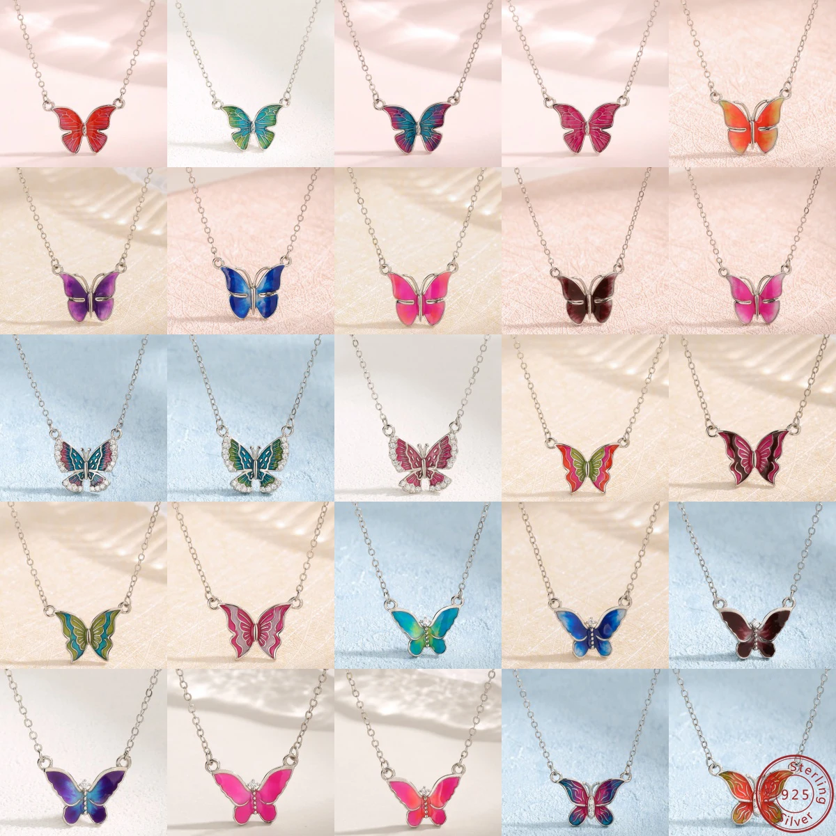 2024 New French Drip Gum Butterfly Necklace 100% 925 Sterling Silver Unique Design Fashionable and High end Necklace for Women