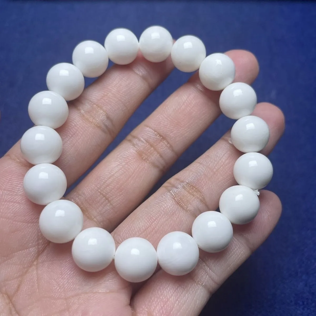 Natural Deep-Sea Shells From The South China Sea, Organic Gemstones, Milky White And Flawless Buddhist Prayer Beads, Bracelets,