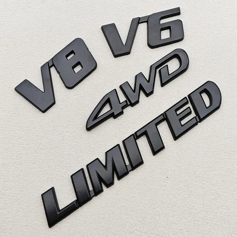 3D Metal Car Sticker Logo 4WD V6 V8 LIMITED Fender Side Badge Rear Trunk Emblem For Toyota LC150 LC200 4Runner Tundra Accessorie