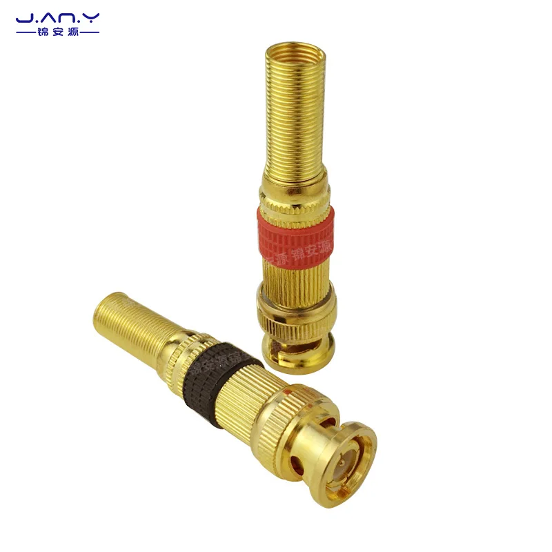 1 piece Copper plated BNC male solderless joint high-definition SDI RF coaxial connector Q9 male monitoring audio and video plug