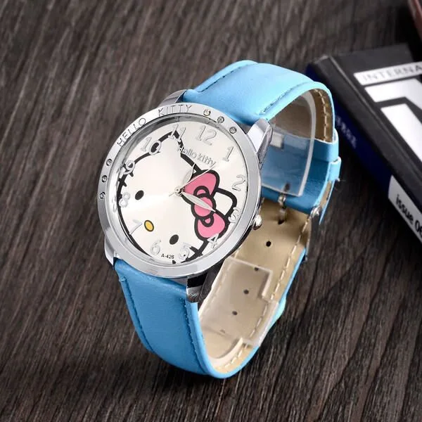 Hello Kitty Sanrio bambini Orologio al quarzo Donna Bambini Casual Impermeabile Kawaii Cartoon Orologi Orologio da polso di moda Regali