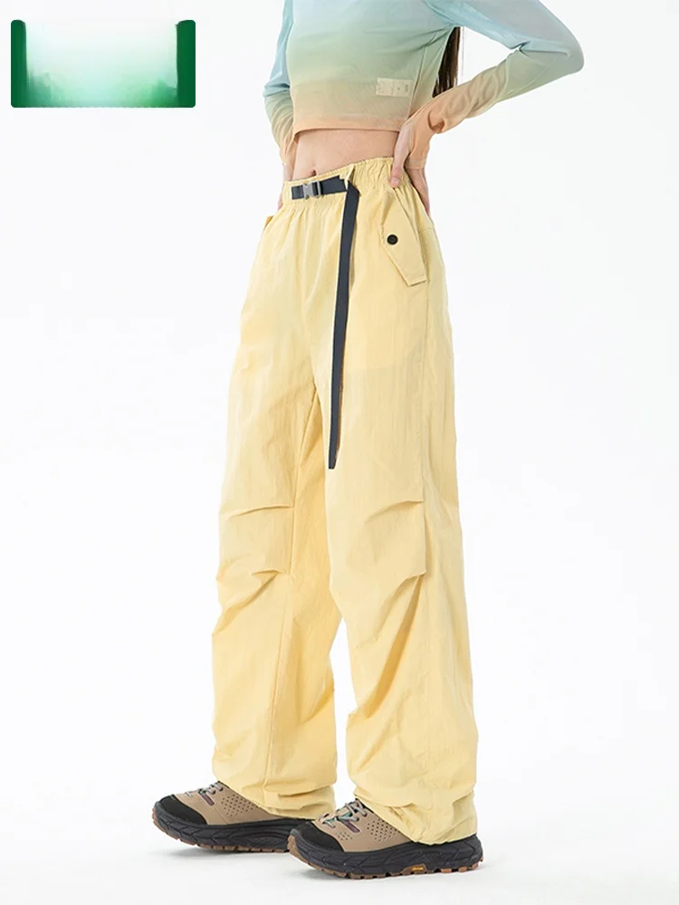 

Women's Casual Loose Wide Leg Pants Lightweight Qui Dry Summer Sport Long Trousers Comfortable Breathable l Waist