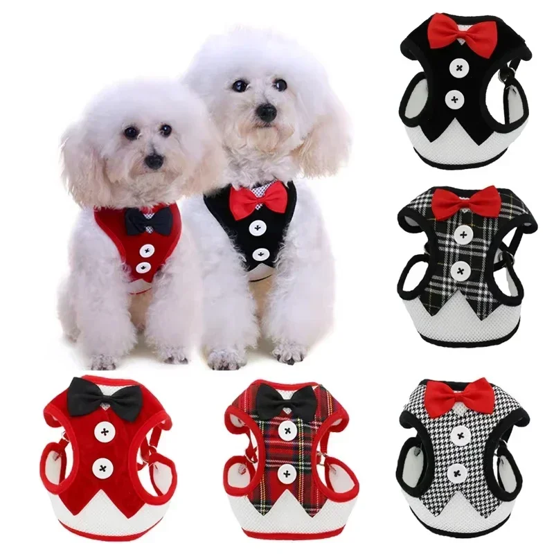 Cat Harness For Walking Small Dog Soft Mesh Harness Adjustable Cat Vest Harness With Bow Comfort Fit For Pet Kitten Puppy Rabbit