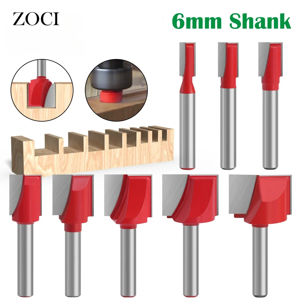 1PC 6mm 1/4 Shank Cleaning Bottom Bit Straight Router Bit Clean Milling Cutter for WoodworkingTools Power Machine Router Bit