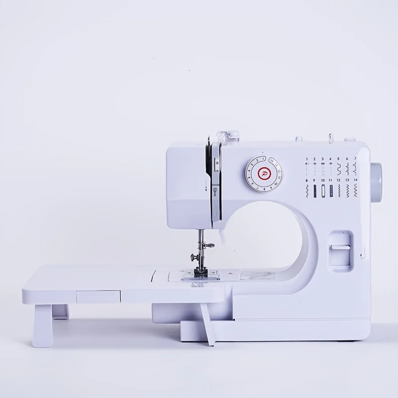 

Double Needle Sewing Machine，BeltLEDLamp and Extension Table - White，US Plug，110-240VAlternating Current，Suitable for beginners