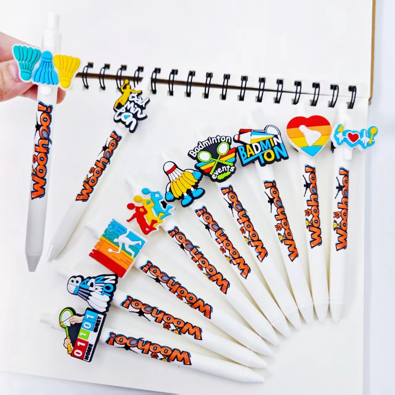 

7 шт./11 шт., тематическая ручка для поверхностного монтажа для бадминтона, шариковая ручка, инструменты для обучения студентов, ежедневная офисная подарочная ручка