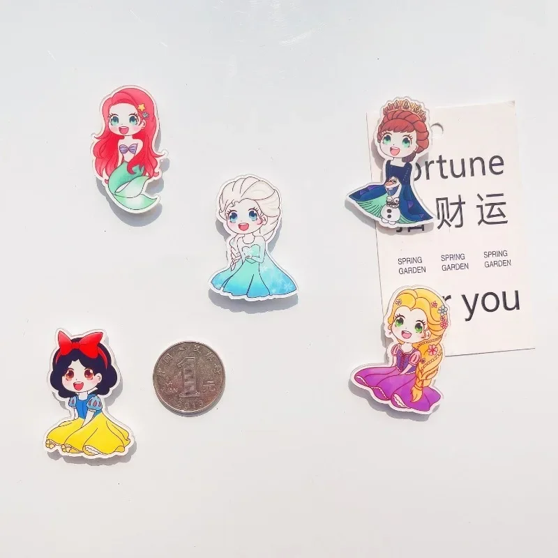 Elsa Belle Anna Tiana Jasmine Snow White Cartoon Animation Refrigerator Magnet Personalized Girl Creative Magnet Decoration