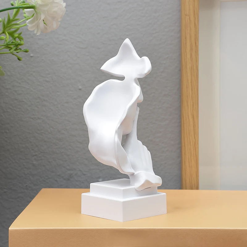 Mask Gesture Ornament, Finger Lip Sculpture, Secret-Keeping Home Decor, Office Desk Sculpture Gift, Living Room Decoration