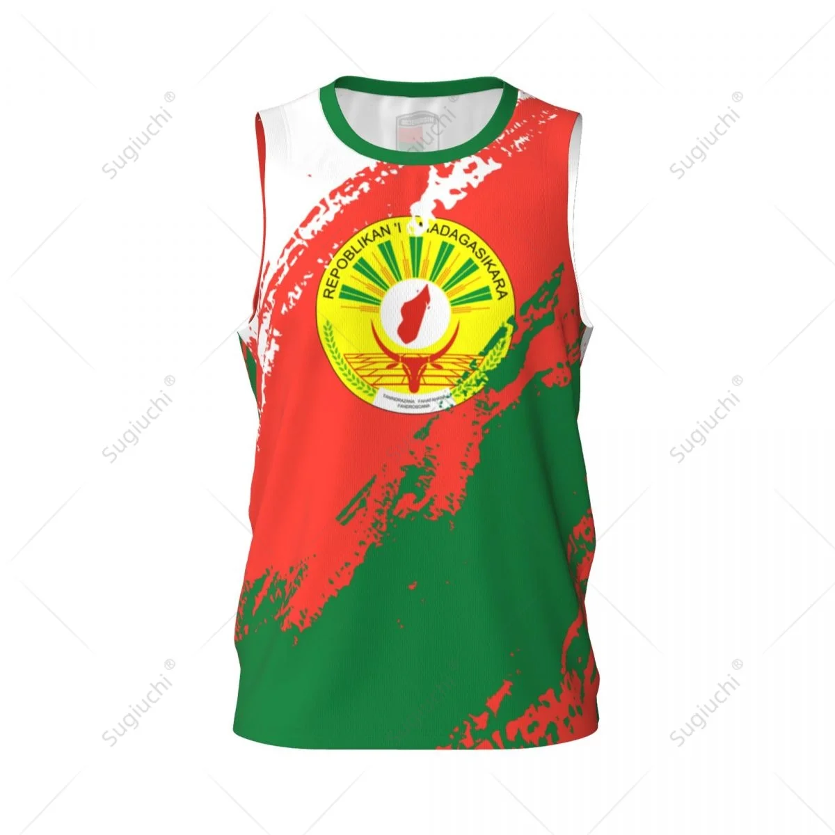 Men Basketball Sports Madagascar Flag Running Fitness Multifunction Jersey Sleeveless shirt Custom Name Nunber Exclusive