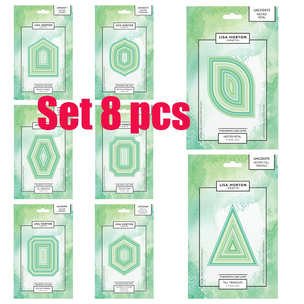 January 2026 New Nested Houses Petal Emerald Marquise Metal Cutting Dies for DIY Scrapbook Handmade Diary Calendar Holiday Gift