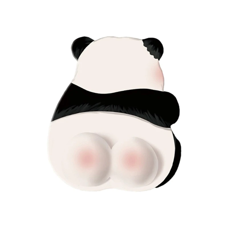 Q6PA Bear Desk Mouse Pad with Wrist Rest Support, Soft Silicone Cushion, Fabric Top Layer, and Stable Base for Office Desk