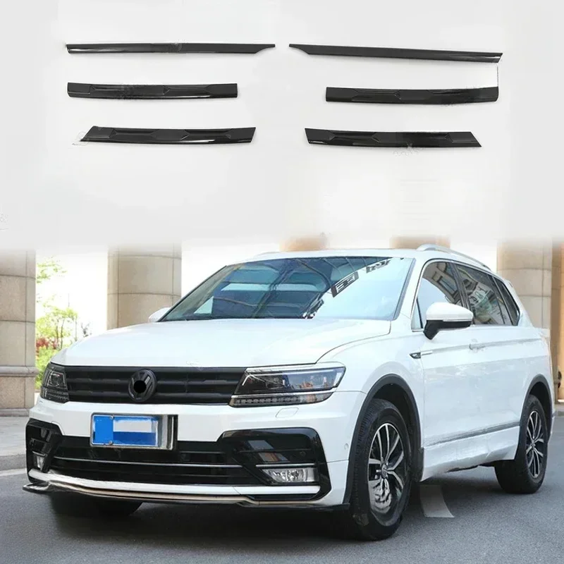 

New！ 6PCS For Volkswagen Tiguan MK2 front bumper central grille glitter body decoration accessories 2017 2018 2019 2020 2021