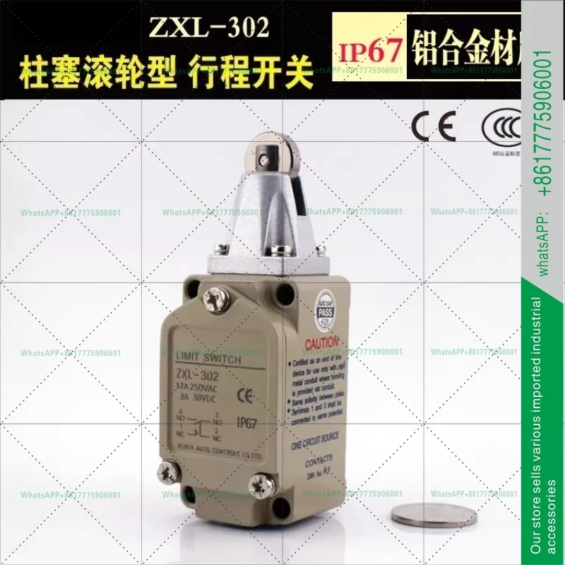 Travel switch waterproof Kaikun ZXL-302 aluminum alloy roller plunger button type