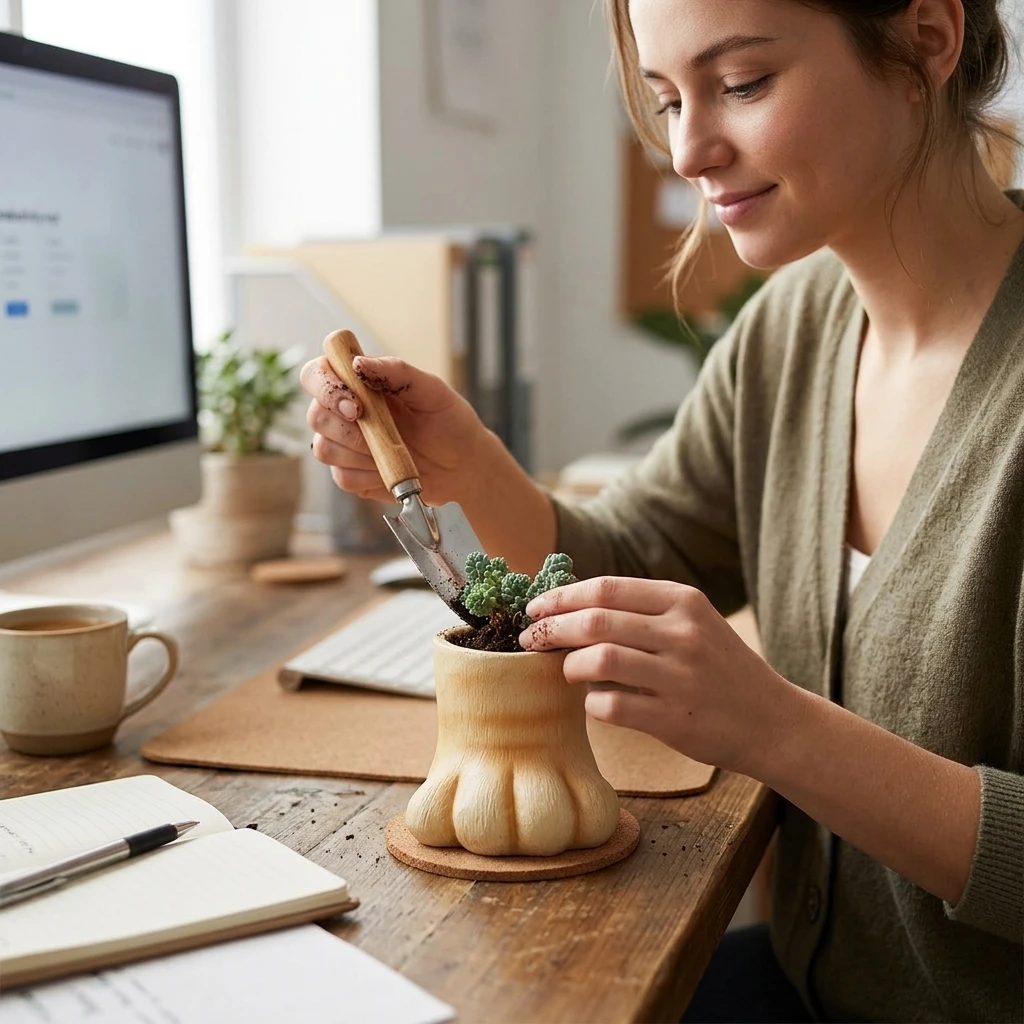 Doniczka z żywicy w kształcie  – Plant Desk Mini recenzja i cena