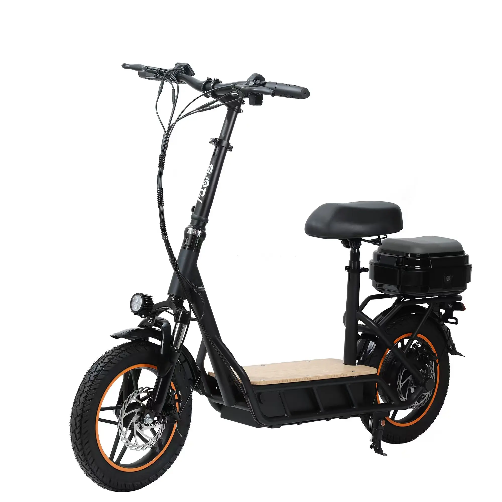500W High-Power Motor Electric Scooter for Adults Foldable Range 25 Miles 48V Lithium Battery Power Supply Includes Seat Basket