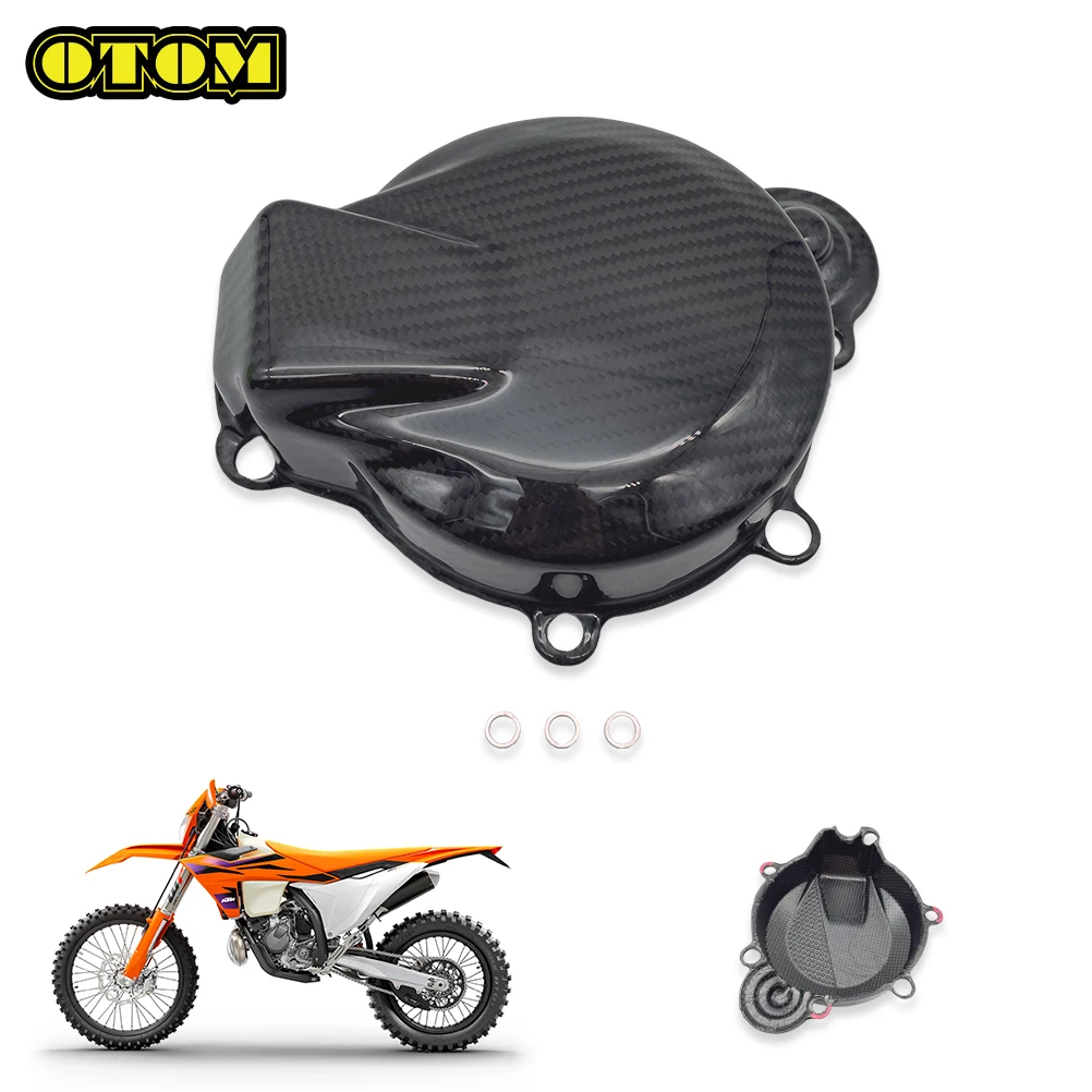 Motorcycle For KTM HUSQVARNA Carbon Fiber Protection Ignition Cover Guard Motor Stator Protector EXC150 XCW150 TE150 2024 Bikes