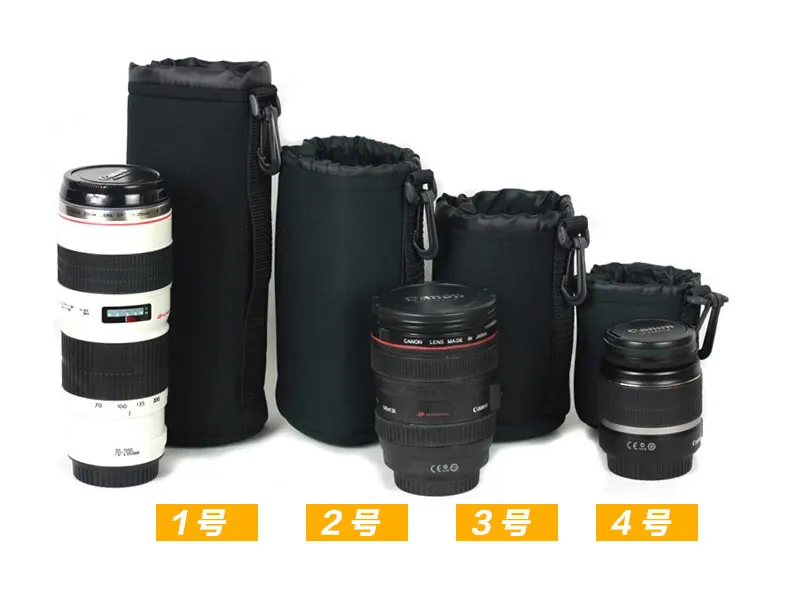 BIZOE SLR Camera Lens Video Bag Barrel Sleeve Bag Barrel Portable Protection thickenfor Canon Sony storage bag