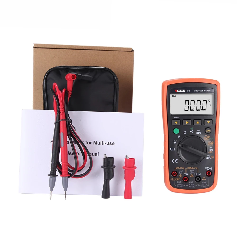 VICTOR 77 multimètre numérique 2 en 1 4-20mA sortie de Signal multimètre Source de Signal de processus 0.5% précision 22mA 24V Source CATIV 60