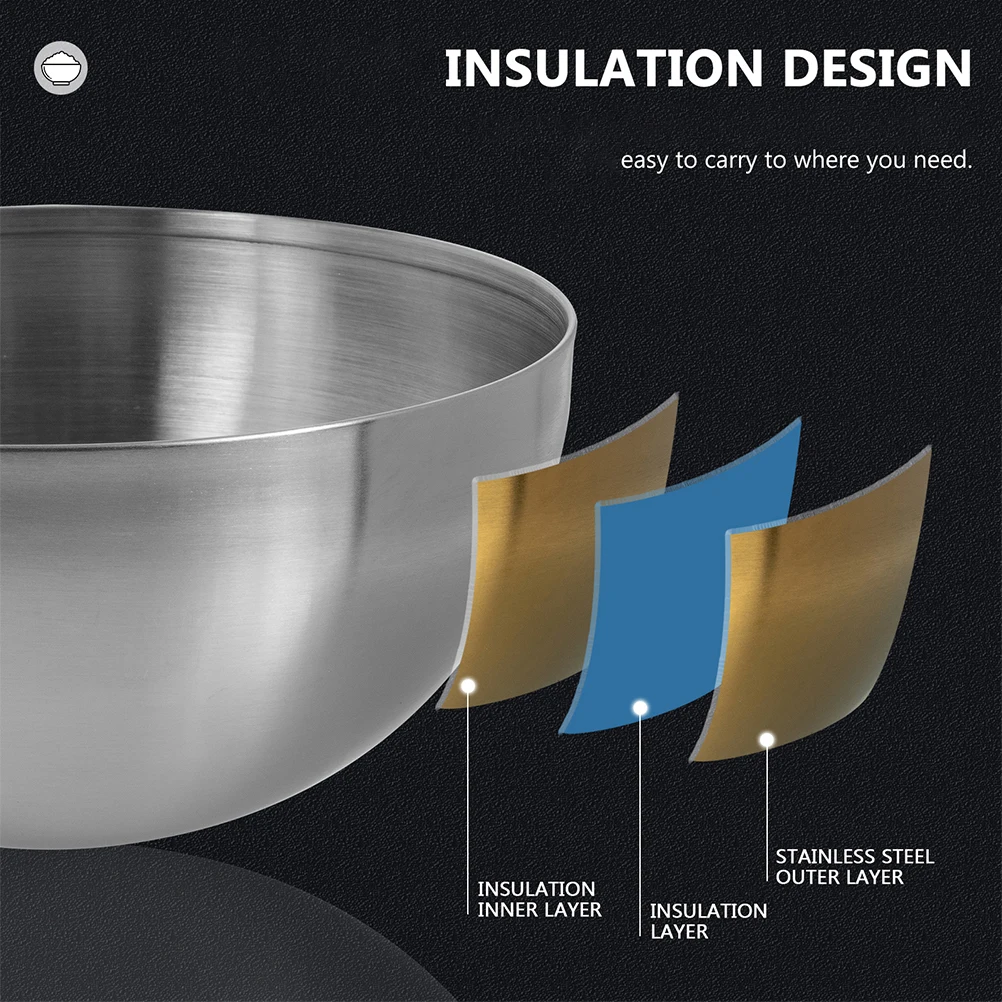 

Stainless Steel Multi function Kitchen Serving Reusable Food Mixing Noodle Bowl Daily Use Reusable Food Bowl Bowls