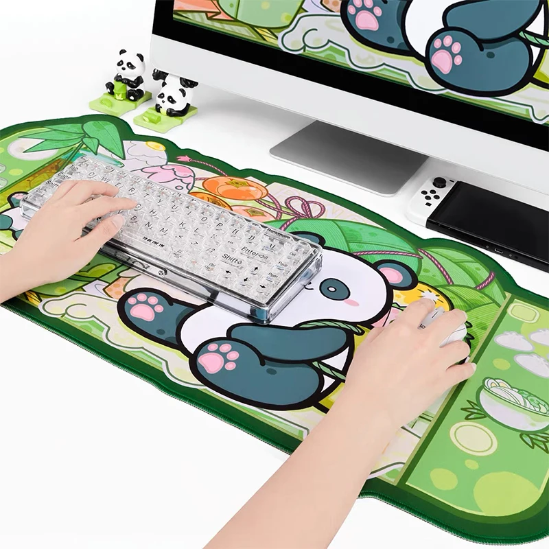 Large Desk Mat Cute Panda Gaming Mouse Pad Computer Rubber Pad Extended Pad Gamer Keyboard Mats Large XXL Girl Boys Carpet