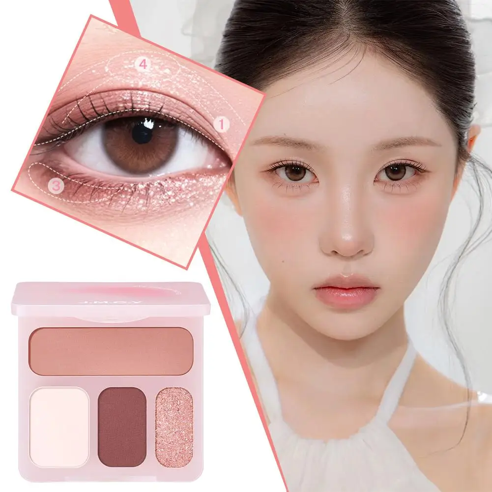 4 色ハイライトリペアマットファイングリッター総合パレットシャドウパレットメイクアップ顔鼻シルエットブライトニング J0O3