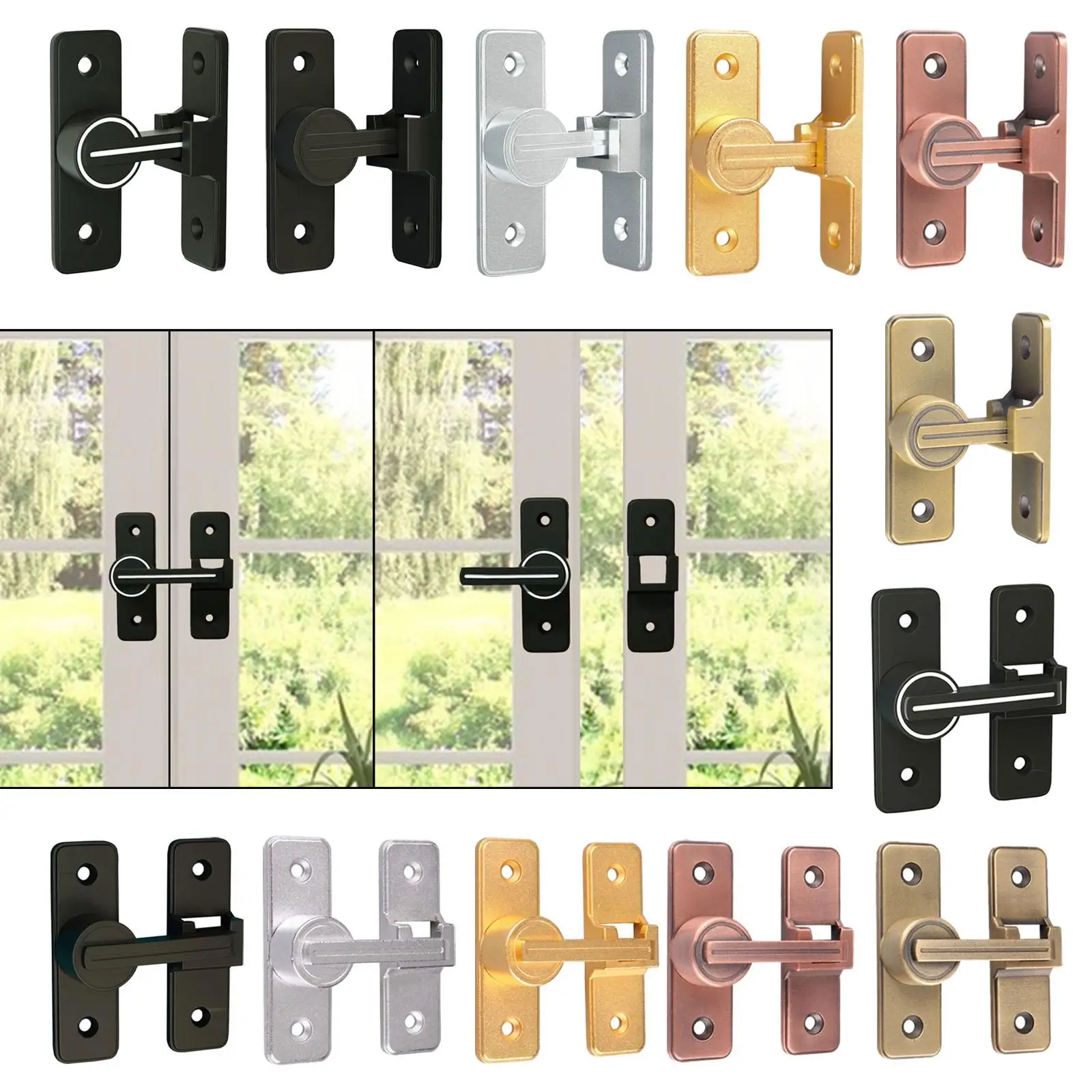 Barn Door Latch Zinc Alloy Home Security Door Lock for Home Garden Cabinet