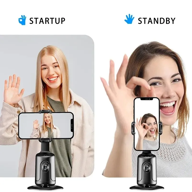 Auto Face Tracking Phone Holder Tripod Stand Smart Selfie Stick 360 Rotation Fast Face & Object Tracking Cameraman Robot Mount