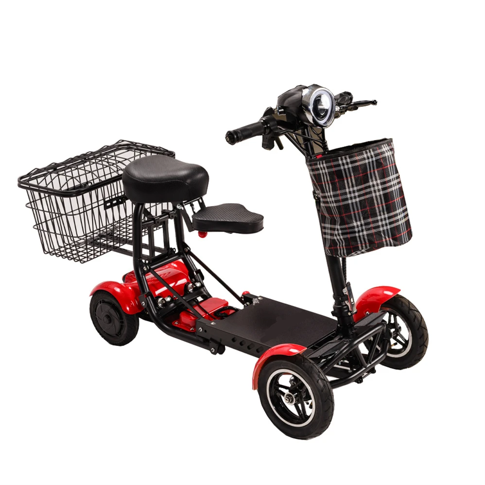 zhejiang yongkang low price 10inch small wheel low speed  double motor 4 wheel handicapped electric scooter