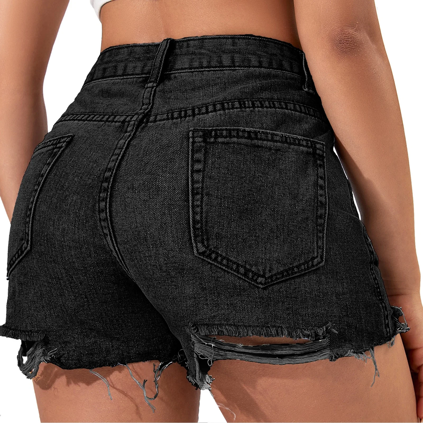 الكلاسيكية الدنيم السراويل النساء الموضة العصرية هول شرابة بلون السراويل الإناث الساخن منفعل المتوترة هيم السراويل الساخنة الشارع الشهير