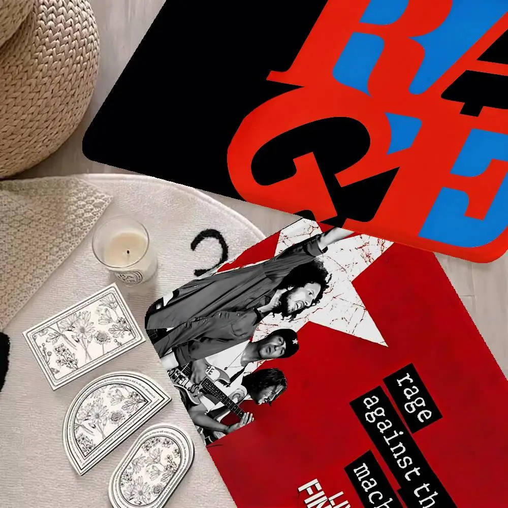 Rap Metal Band R-Rage A-Against T-The M-Machine Hallway Carpet Washable Non-Slip Living Room Sofa Chairs Area Mat Kitchen