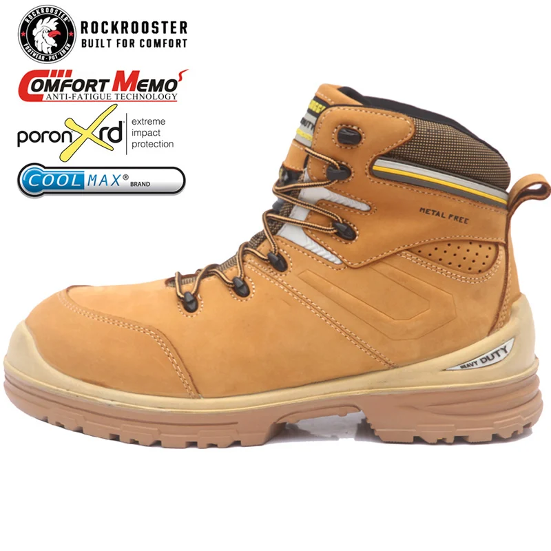 

ROCKROOSTER Hiking Shoes Men Waterproof Hunting Boots Cow Leather Safety Shoes Tactical Boots trekking Boots working Sneakers