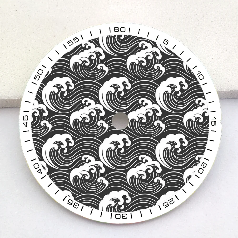 28.5mm Dial/35mm Dial NH35 Dial Silk Screen Dial Watch Parts Replacement Accessories Wave Ripple Dial NH35 Watch Dial