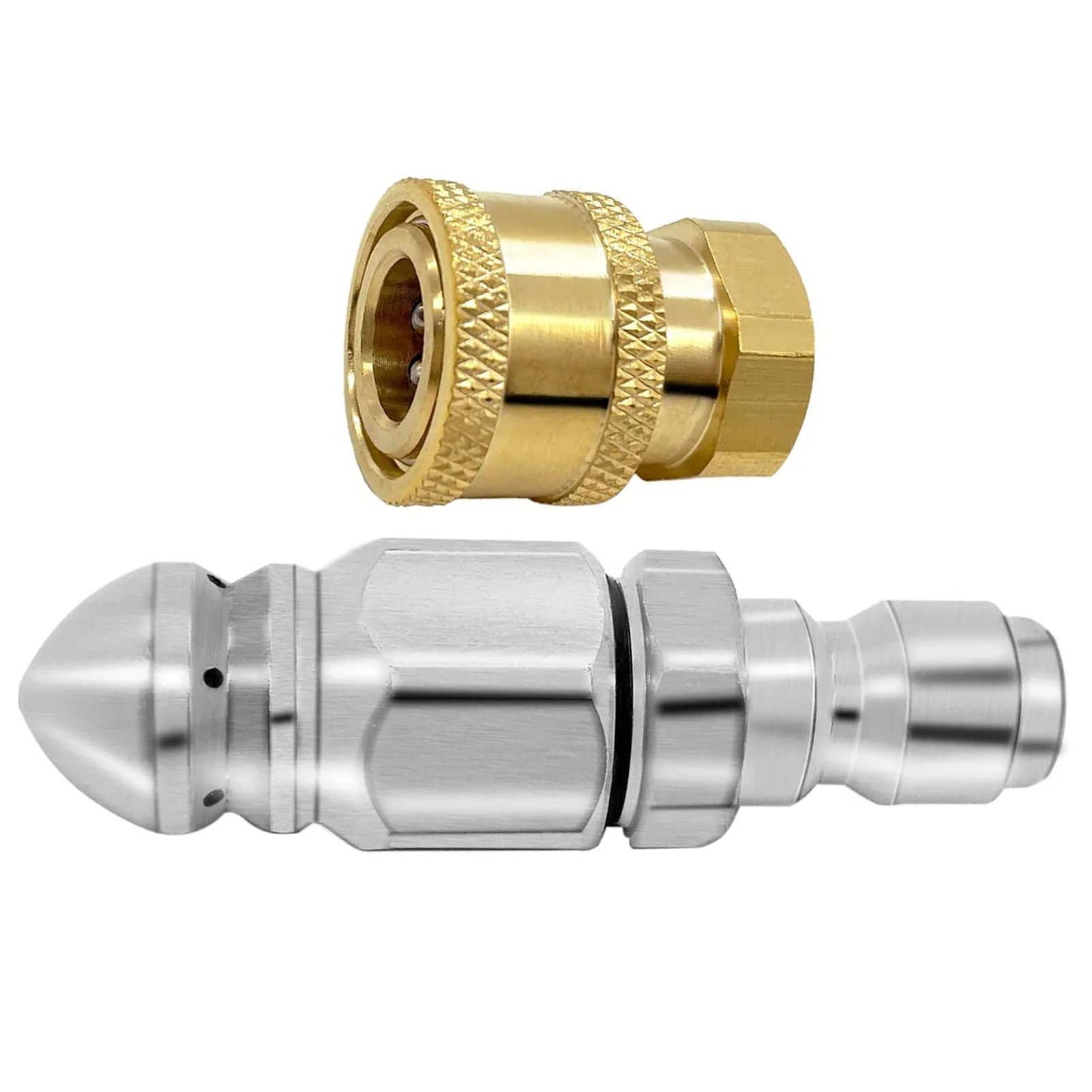 Copper Washing Machine Jet Nozzle 1/4'' Quick Connect Sewer Jet Nozzle Cleaning Tool for Home Industrial Cleaning Tool