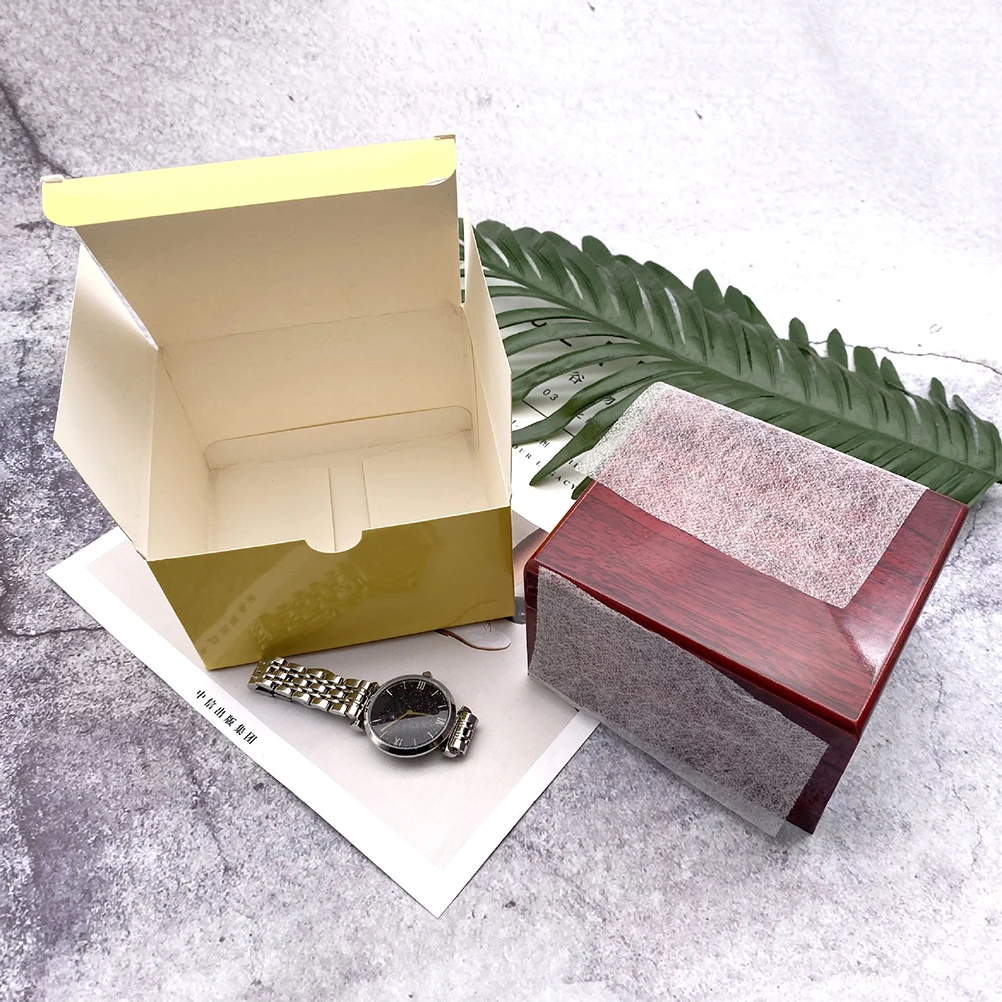 

2 Pcs Watch Painted Jewelry Case Box Spray Paint Jewelry Storage Showcase Removable Pillows Gift Use