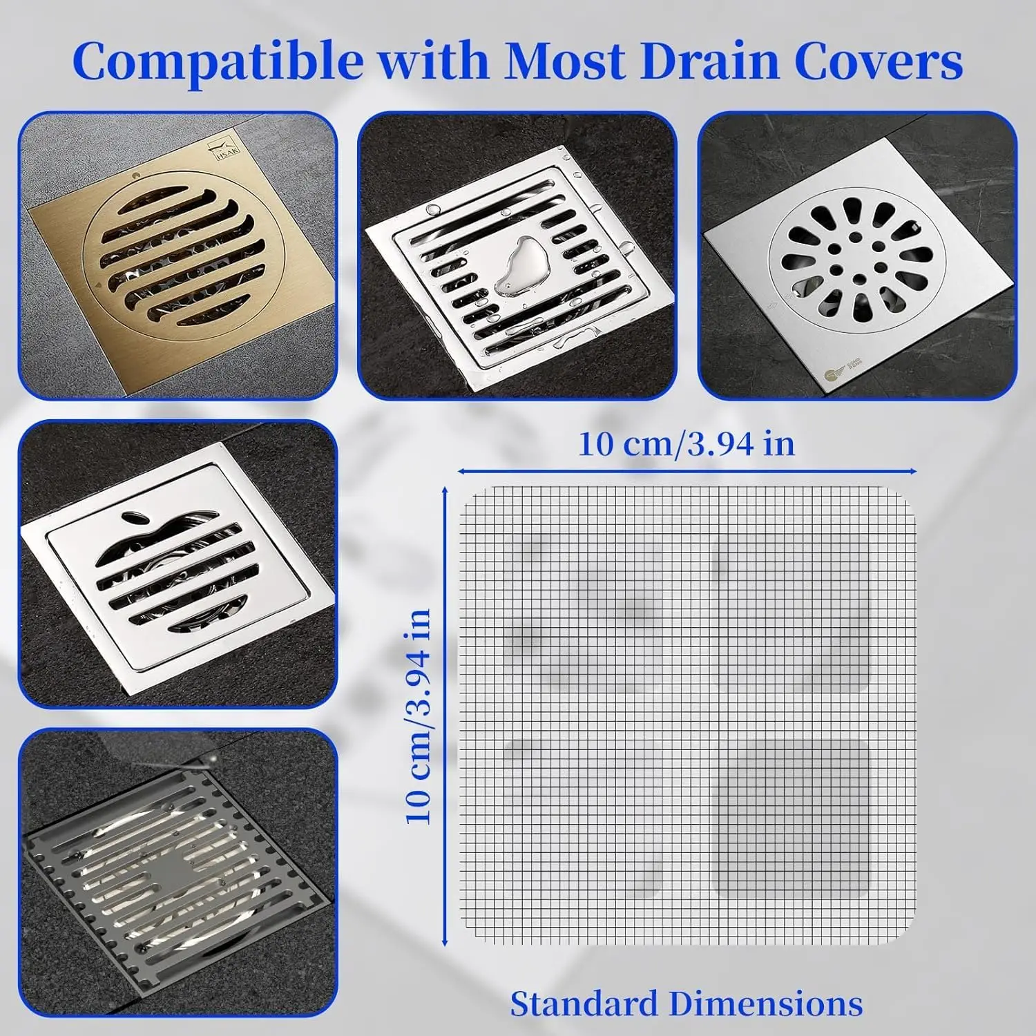 Disposable shower drain stickers, suitable for bathrooms, sinks, and bathtubs, pet hair filters, help block and repel insects